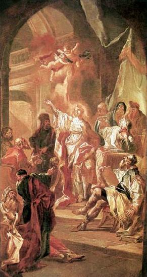 Kracker, Johann Lucas The Dispute between St Catherine of Alexandria and the Philosophers Sweden oil painting art